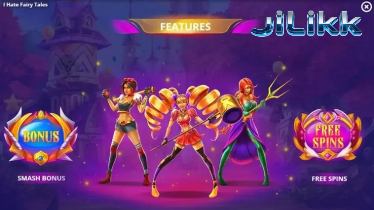 Isang masungit na karakter mula sa I Hate Fairytales slot na nagpapakita ng kakaibang disenyo ng laro.